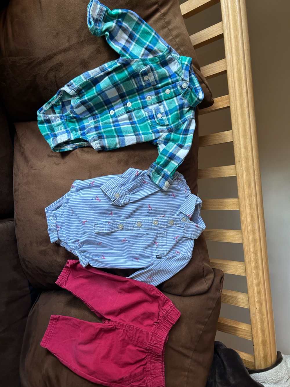 Oshkosh B’gosh shirts: Nautical and flannel Button-Ups (6mo)